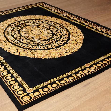 black and gold versace rug|Versace barocco rug price.